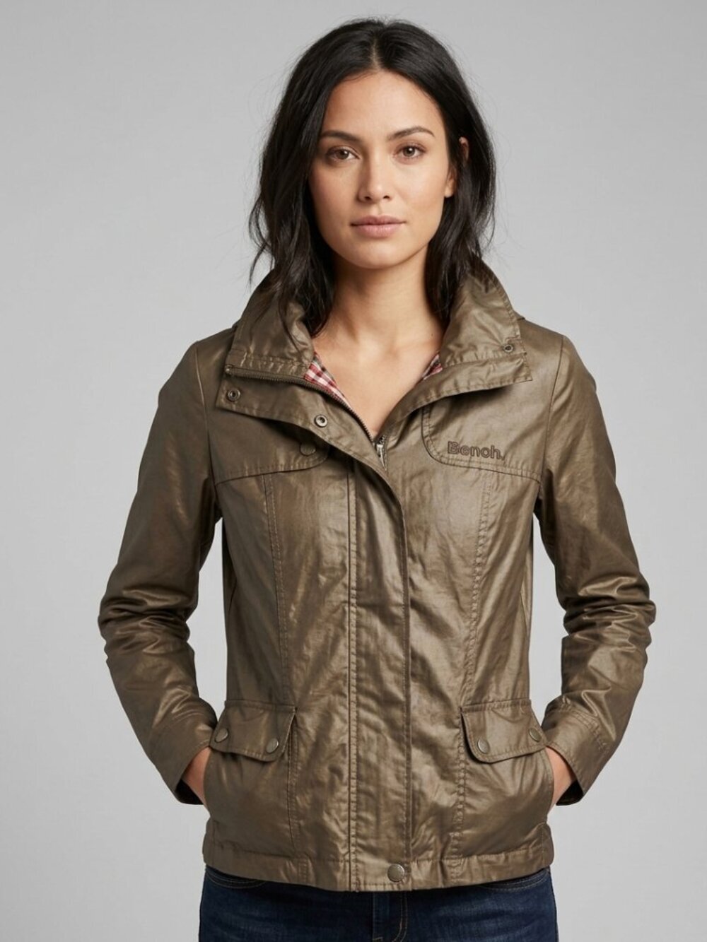 Bench Wind Jacket with Plaid Lining